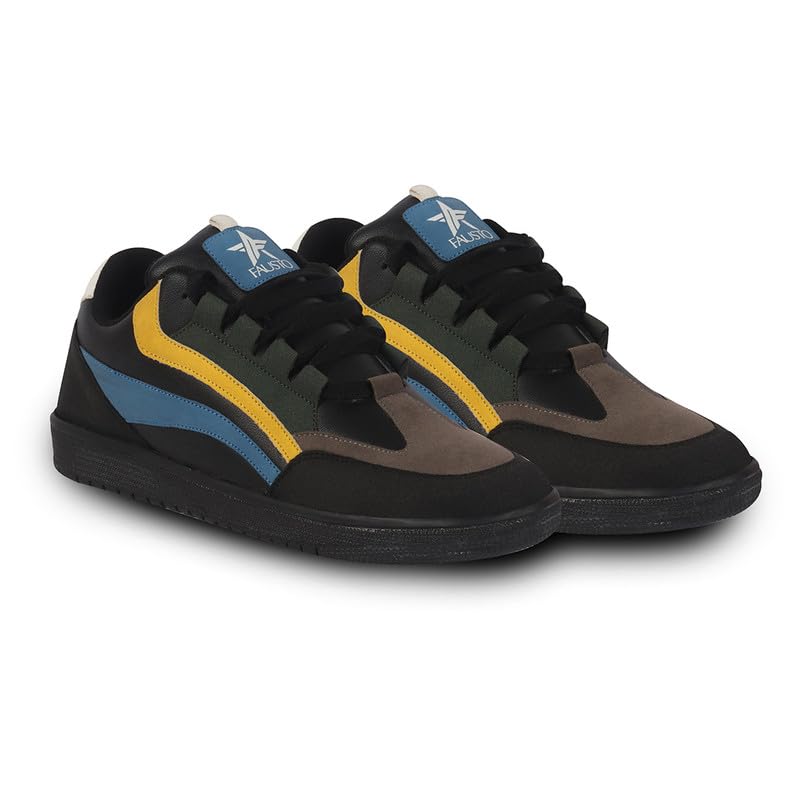 Image of FAUSTO Men's Colorblocked Low Top Classic Lace-Up Sneaker Shoes|Low Ankle Casual Shoes|All Day Comfortable Sneakers