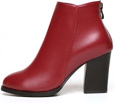 Botas Cortas de otoño e Invierno Botas Altas Gruesas de tacón Alto Estilo  Occidental Mantén Las Botas Martin Calientes (Color : Rojo, Tamaño : 40) :  Amazon.es: Zapatos y complementos