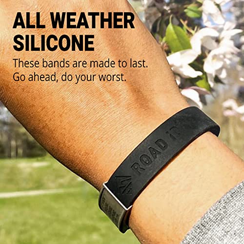 ROAD iD Official Stretch ID Bracelet for Men and Women - Stretchable and Comfy Silicone Bracelets w/Identification, Emergency & Medical Information for Athletes & Travelers (13mm Wide)3