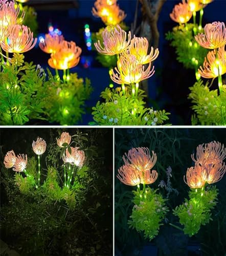 Joysing Gartendeko Solar Gartenleuchte Außen, 2 Stück Solar Blumen für Außen, Blume Solarlampen Wetterfest Solar Blumen Lampe, Solarleuchten Garten für Terrasse Grab Deko