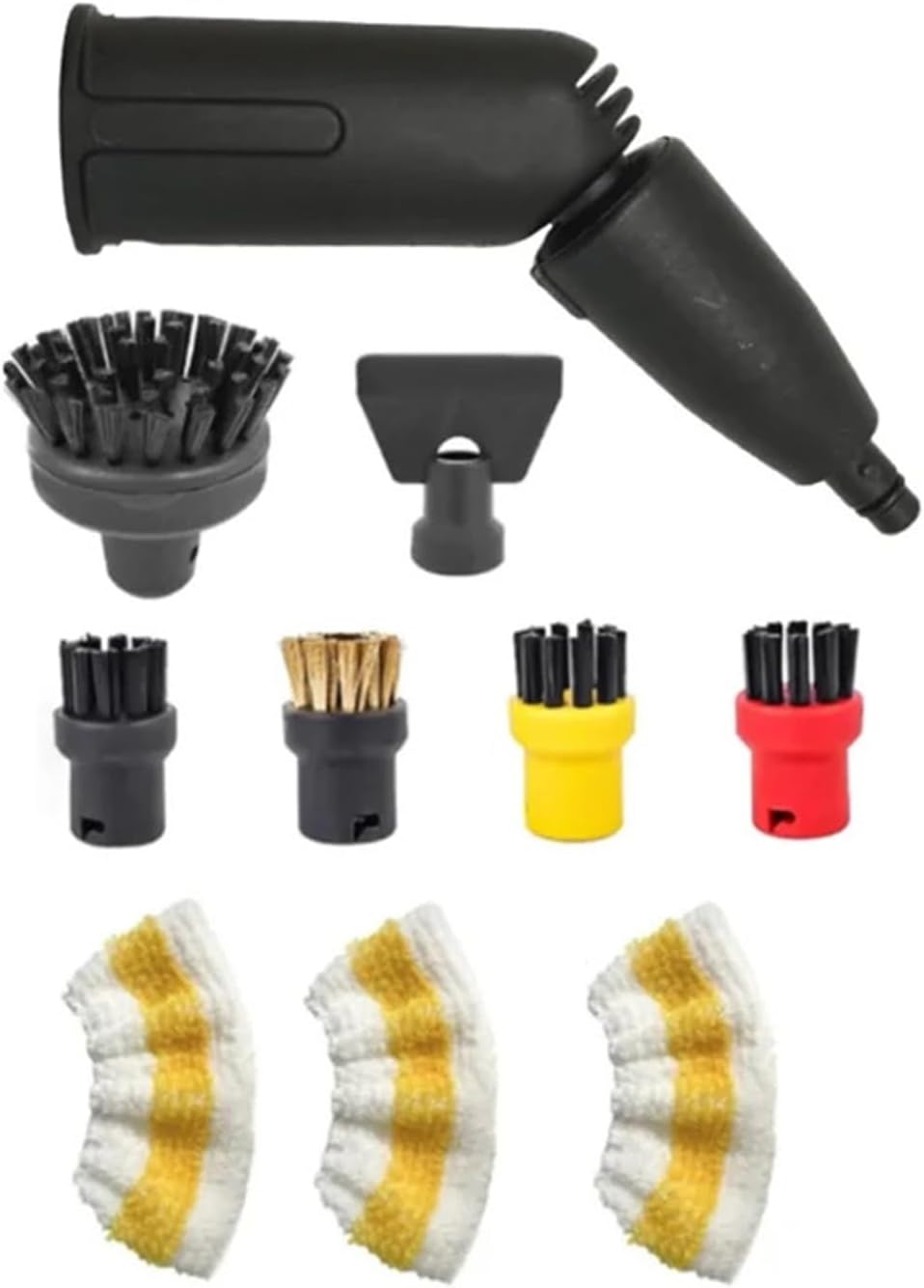 B82B,Compatible For Karcher Steam Brush Set With Mop Rag For SC1 SC2 SC3 SC4 SC5 SC7 Steam Cleaner Accessories Parts 2.863-159