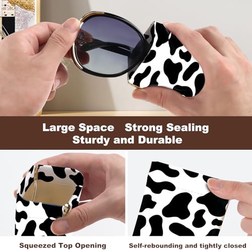 Image of Anikathy 2Pcs Sunglass Eyeglass Glasses Case Soft PU Leather with Cleaning Cloth Portable Glasses Pouch Bag for Men Women