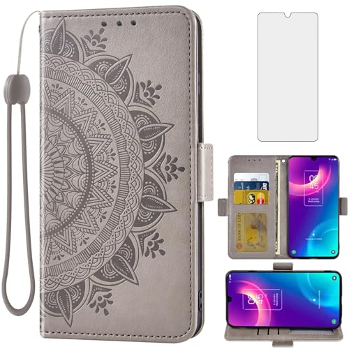Étui pour TCL 30Z et 30 LE avec protège-écran verre trempé et porte-cartes intégrés