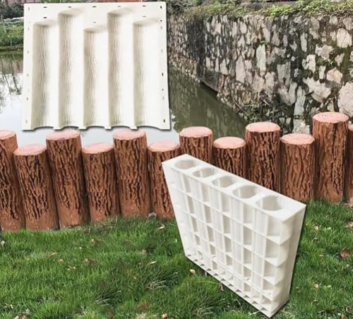 Concrete Block Garden Bed: Transform Your Garden with These 5 Surprising Picks 8 Wood Grain Concrete Garden Border Mold Plastic Cement Flower Beds Edging Mold Reusable Yard Vegetable Patch Picket Mold for DIY Landscaping(Small)