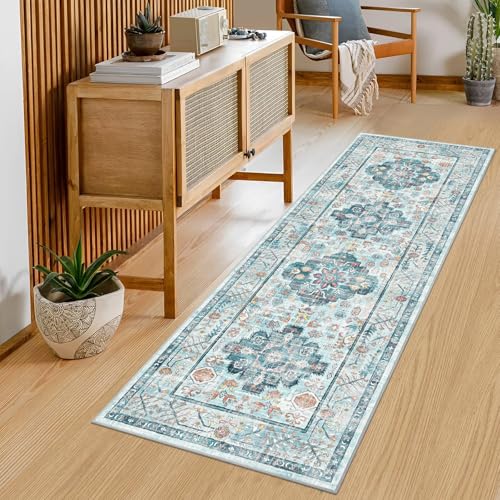 Pauwer Boho Hallway Runner Rug 2x6 Washable Entryway Area Rugs Non Slip Farmhouse Vintage Floor Mat Carpet Runner for Hallways Laundry Room Kitchen Bathroom Bedroom