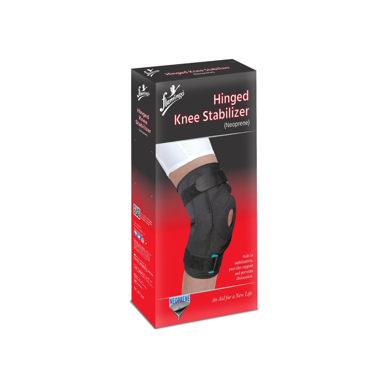 Flamingo Knee Wrap (Neoprene), Black, Universal-image-2