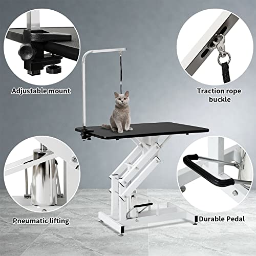 Tavolo idraulico per toelettatura, resistente, regolabile in altezza per animali domestici, supporta animali di grandi dimensioni fino a 150 kg