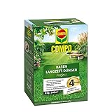 COMPO Rasen Langzeit-Dünger, Rasendünger mit 4 Monaten Langzeitwirkung, Feingranulat, 6 kg, 240 m²