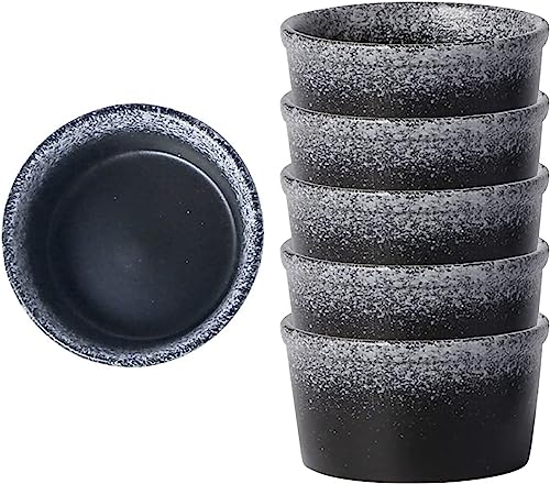 Bol à soupe, bol à riz, bol à déjeuner, ensemble de ramequins, 120 ml, ramequins à crème brûlée, plats à soufflé allant au four, ramequins à soufflé, ramequins for friteuse à air-bleu-lot de 6 ( Color