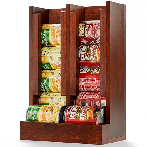 HOMESTEAD Wooden Can Organizer for Pantry, Solid Wood Canned Food