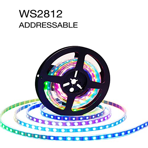 Adresuno Ws2812B Led Strip Individual Addressable Light 60Pixels/M 300Pixels Smd 5050 Rgb Pixel Strip Dc5V (16.4Ft 300Leds Non-Waterproof, Black Pcb) #TOP2