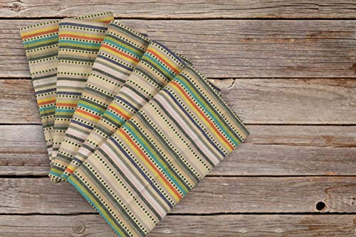Urban Villa Dinner Napkins Dobby Stripes Cloth Napkins Set Of 12 Beige Multi Color Dinner Napkins 20X20 Inches 100% Cotton Dinner Napkins Over Sized Cloth Napkins With Mitered Corners Dinner Napkins #TOP2
