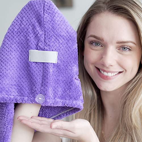 Toalha de cabelo de microfibra – Pacote com 3 turbante de cabelo extra grande 28 x 76 cm super absor