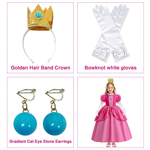Zalongye Princess Peach Costume Dress For Girls Cosplay Halloween Party Dress Up Princess Peach Dress #TOP3
