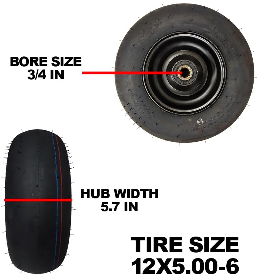 Proven Part Tubeless Tire 12x5-6 Fits Greenworks R0200711-00 3420111523