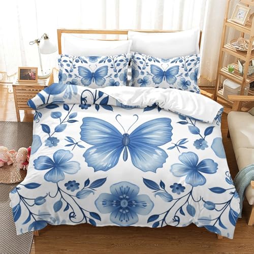 Parure de lit fleurs 3D housse de couette microfibre 200x200cm avec fermeture éclair - 2
