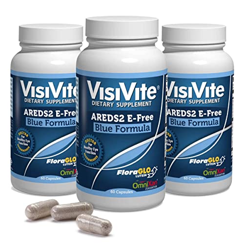 Areds 2 E-Free Blue Max Vision Vitamins - Without Vitamin E - Zeaxanthin Plus Lutein - Bilberry And Grape Seed Extract - Pack Of 3 #TOP1
