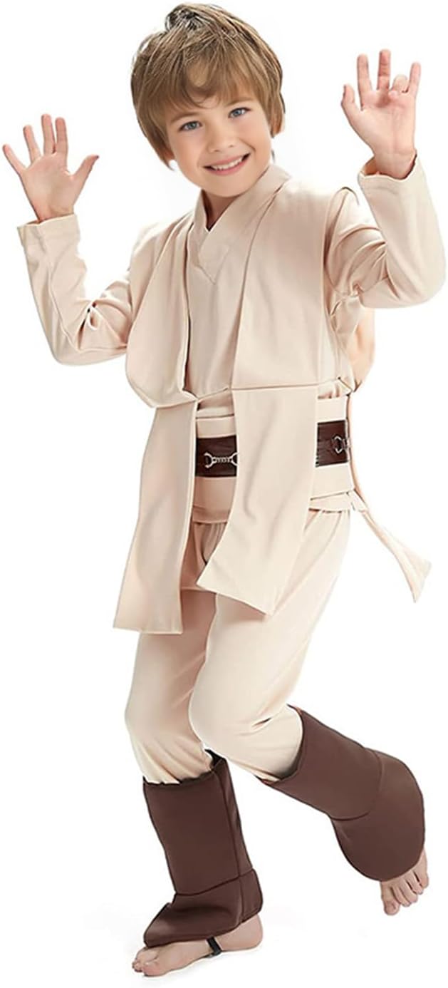 THE PIRATE KING Kids Knight Costume Tunic Hooded Robe Boys Halloween Cosplay Costume 4-14 Years