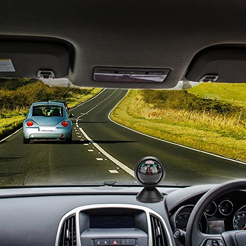 Car Compass Dashboard Mounted Automotive Interior Accessories Gifts For Women Men Adjustable Navigation Guide Ball Portable Direction Pointing Black #TOP4