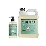 Mrs. MEYER\'S CLEAN DAY Basil Hand Soap and Refill Variety Pack, 12.5 oz & 33 oz. (Pack of 2)