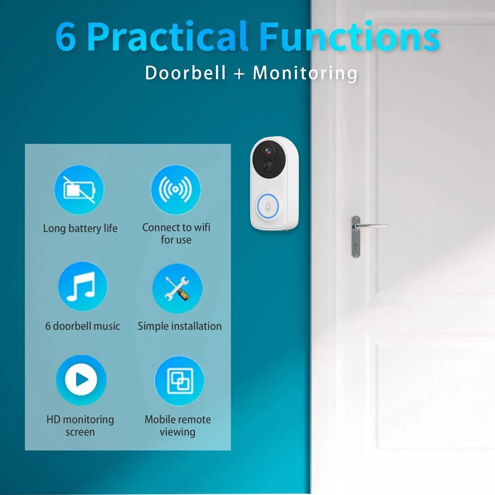 Sonnette Vidéo IP ICSEE 3MP Caméra Porte Détection Visages
