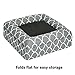 MidWest Homes for Pets Feline Nuvo Curious Cat Cube, Foldable Cat Hideout with Toy, Bolstered Bed Top, Gray Geo Print, Faux Fur