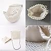 JOPOYOCO Portefeuille à perles pour femme - Sac bandoulière pour femme et fille - Mariage, soirée, bal de fin d'année, blanc cassé #4