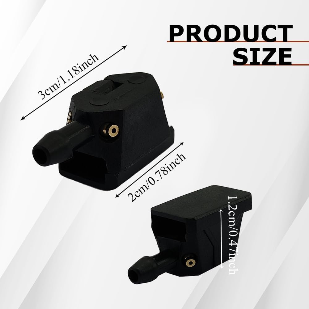 2 PCS Front Windshield Washer Nozzles Arm Mounted Spray Jets, Windshield Sprayer Nozzle, 4 Holes Car Windshield Washer Wiper Arm Sprayer, Car Windshield Wiper Spray Jet Universal Car Wiper