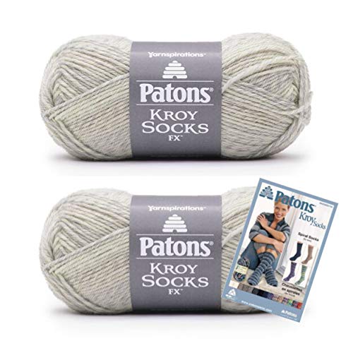 Patons Kroy Socks Fx Yarn, 2-Pack, Seashell Colors Plus Pattern #TOP11