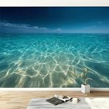Generico Carta da Parati 200 x 140 cm Mare Cielo Cinema, Fotomurale in Tessuto non Tessuto (TNT) per Cameretta Bambini, Stampa HD Lavabile e Traspirante - Blu (Colla non inclusa)