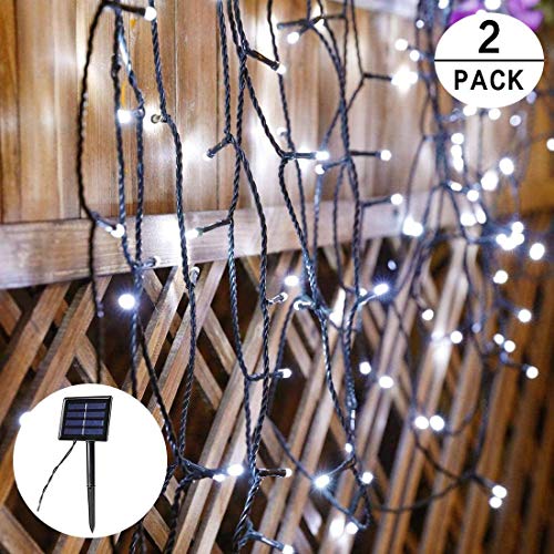 YIQU Solar String Lights Outdoor, Super Bright 2-Pack Each 72ft 200LED Solar Lights