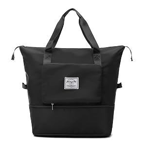 Travel Bag Expandable Tote Bag for Travel Large Capacity Travel Bag Lightweight Weekender Bag Dry And Wet Separation