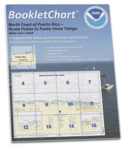 Paradise Cay Publications NOAA BookletChart 25668: North Coast of Puerto Rico Punta Penon to Punta Vacia Talega;Puerto Ar.