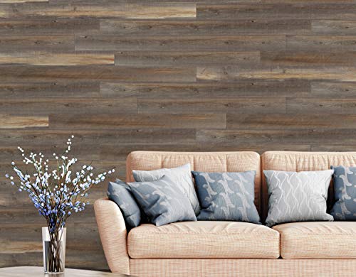 NOVOGRATZ Genuine Hardwood Wall Panels - DIY Simple Peel & Stick Application (20 Sq. Ft. of 5.1 Wide Panels) Homestead