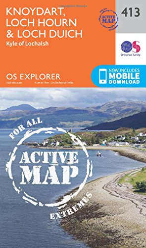 Knoydart, Loch Hourn & Loch Duich Map | Weatherproof | Kyle Of Lochalsh | Ordnance Survey | Os Explorer Active Map 413 | Scotland | Walks | Hiking | M