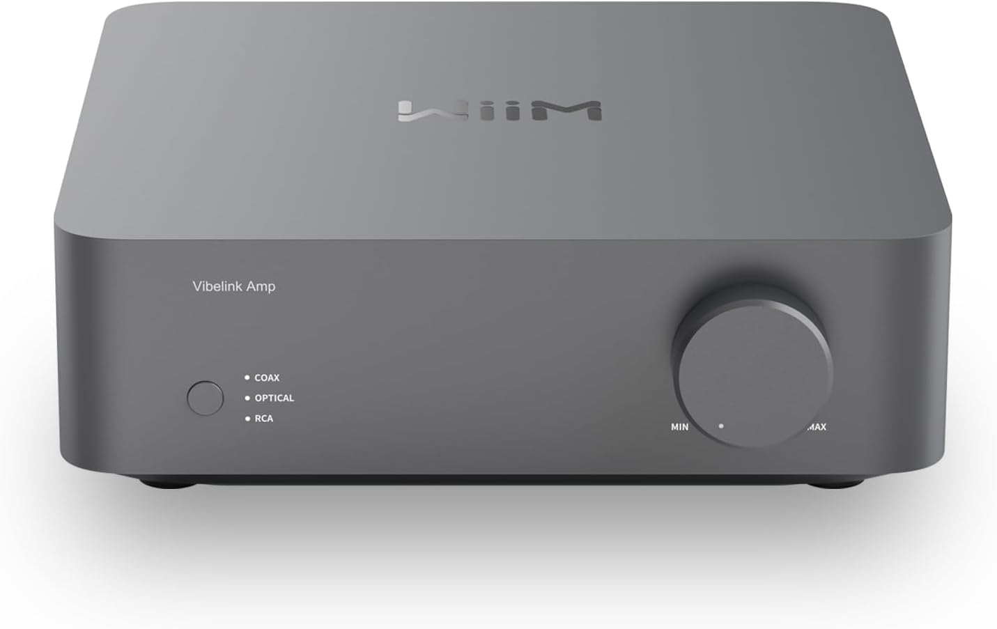 WiiM Vibelink Amp, 100 W Power Amplifier, ESS 9039Q2M, Equipped with DAC & TI TPA3255, WiiM Mini, Pro, Pro Plus, Ultra, RCA, Coaxial, Optical Digital Input, Space Gray