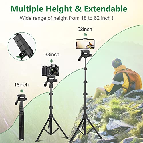 Torjim 62" Phone Tripod & Selfie Stick, Extendable Cell Iphone Tripod Stand With Remote And Phone Holder, Tripod For Iphone Compatible With Ios/Android/Camera #TOP1