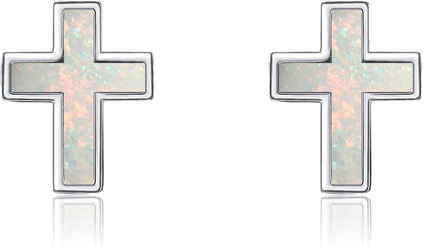 Abalone/Malachite/Onyx/Opal Cross Stud Earring Sterling Silver Small Cross Earrings Cross Jewelry Gift for Women