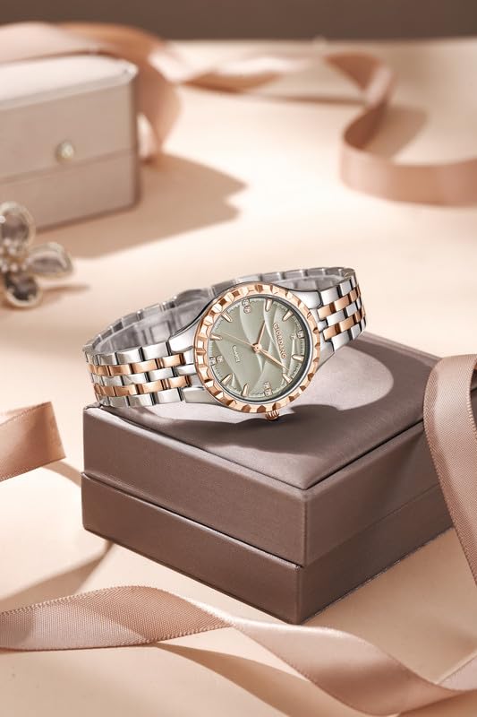 Image of Giordano Analog Quartz Watch for Women with Textured Round Dial, Luminous Hands and Markers, Stainless Steel Strap - GZ-60164