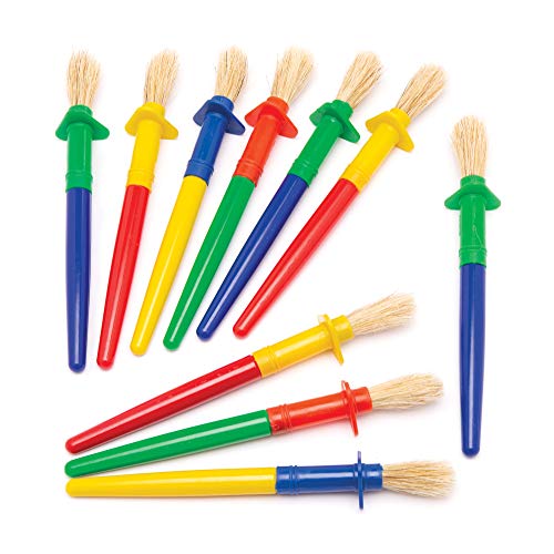 Baker Ross Pinceaux épais Qui ne roulent Pas (Lot de 12) - Matériel créatif pour Adultes et Enfants