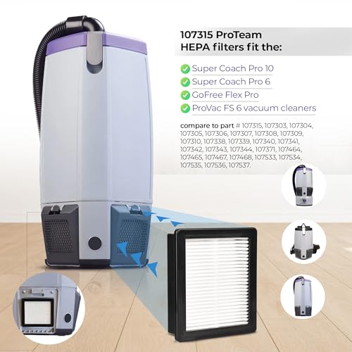 Bulk Sale -12 Pack. Replacement Filter Compatible with ProTeam Super Coach Pro 10, Pro 6, GoFree Flex, ProVac FS 6– Filter Cartridge for Backpack Vacuum –Twin Pack, Reusable, Washable, High Filtration by 848 Store - Image 6