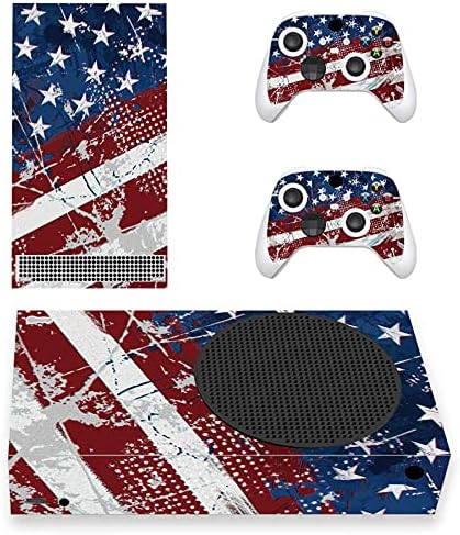 PlayVital Impression US Flag Customized Vinyl Skins for Xbox Collection S, Wrap Decal Cowl Stickers for Xbox Collection S Console Controller