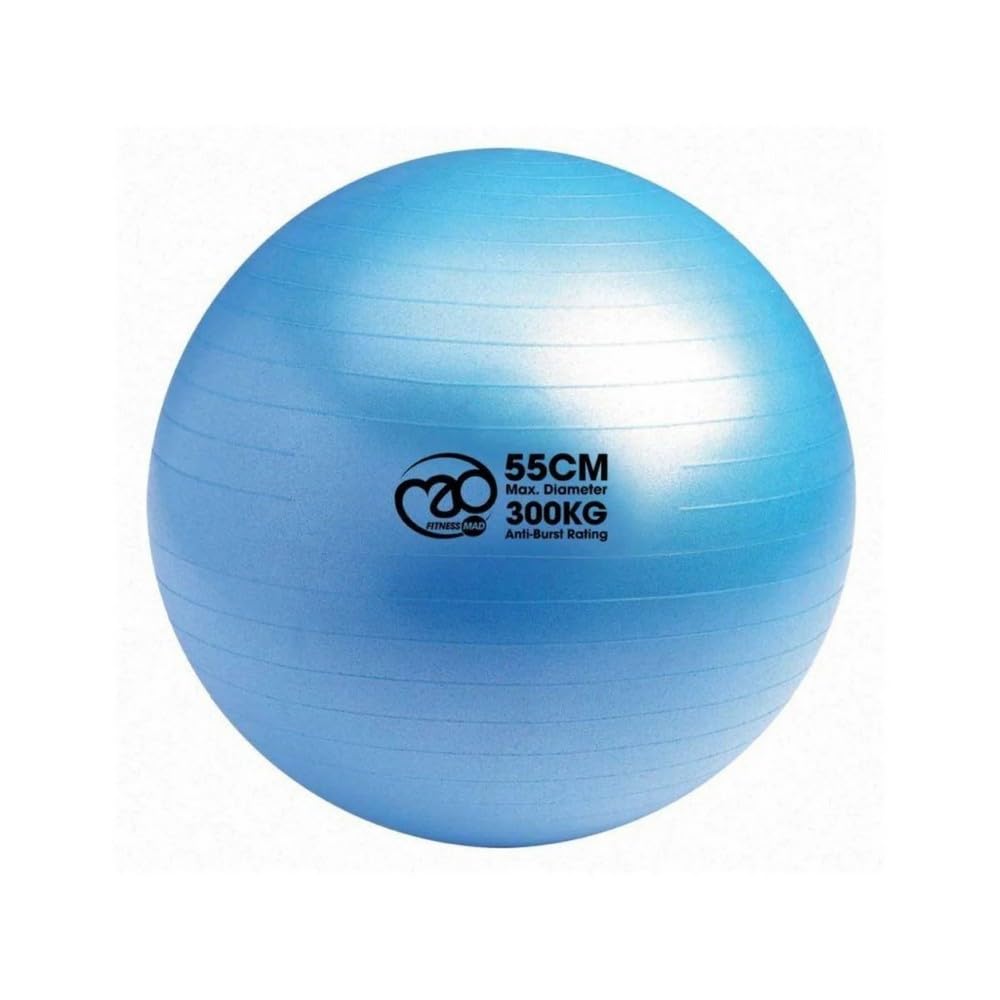 Fitness-Mad 300Kg Burst Resistance Swiss Ball, 45cm/55cm/65cm/75cm, Blue