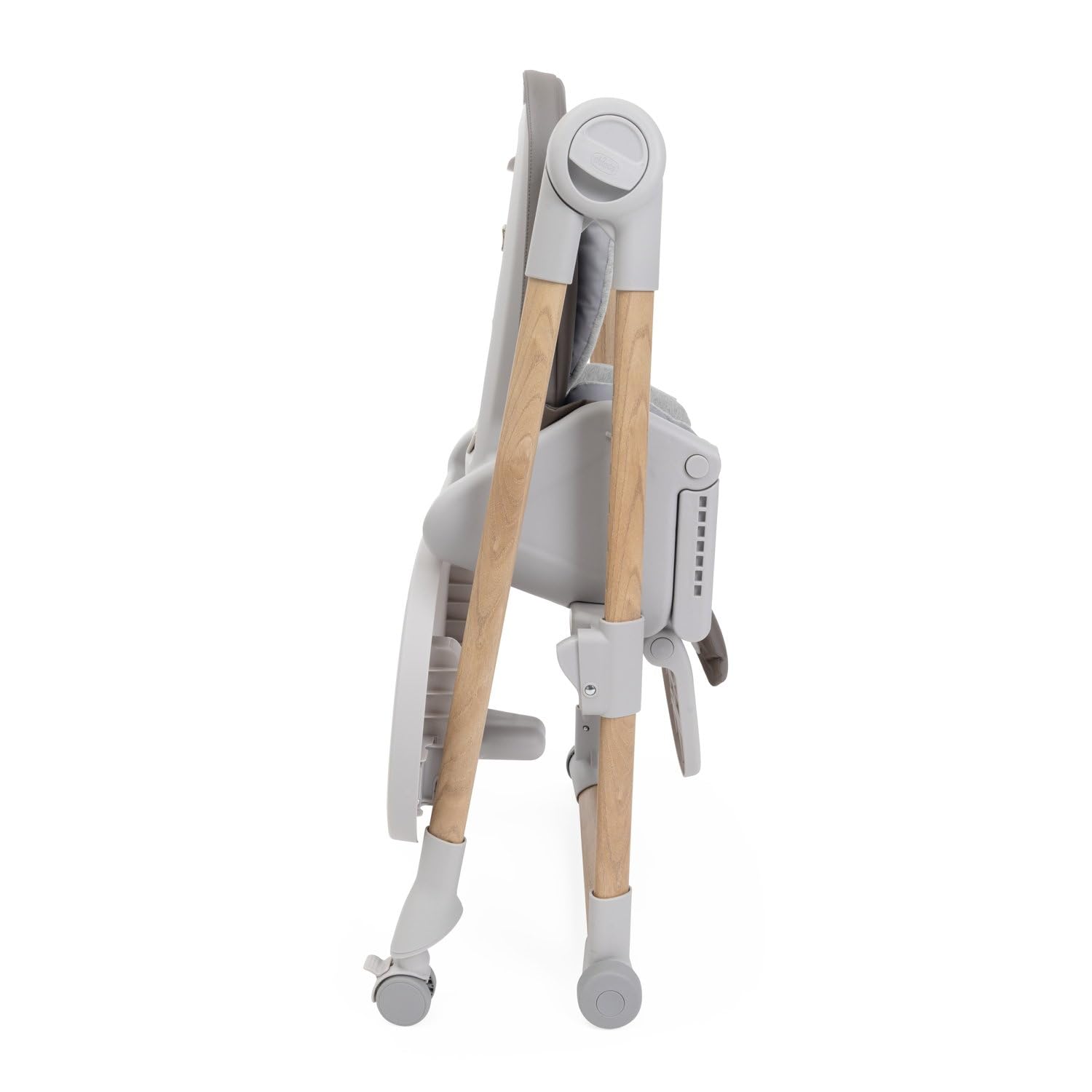 Chicco Polly Armonia Kinderhochstuhl für Babys von Geburt bis 40 kg, 9 Höhenstufen, klappbar, verstellbarer Fußstütze, Hochstuhl 3in1,Kompakt verstaubar, 4 Räder,mit neugeborenaufsatz, Braun | Verstellbare Liegefläche, Höhe und Fußstütze verstellbar, 4 Ro