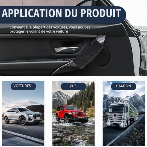 OPVYAEU 2 Pièces Protection Poignée Porte Intérieure Voiture, Support Toit Peluche Douce Couverture Intérieure Voiture, Voiture Protecteur Poignée Accoudoir, Accessoires Intérieur Véhicule(Noir) – vue 6