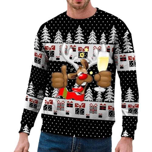 Weihnachtspullover Herren Lustig, Ugly Christmas Sweater Unisex 3D...
