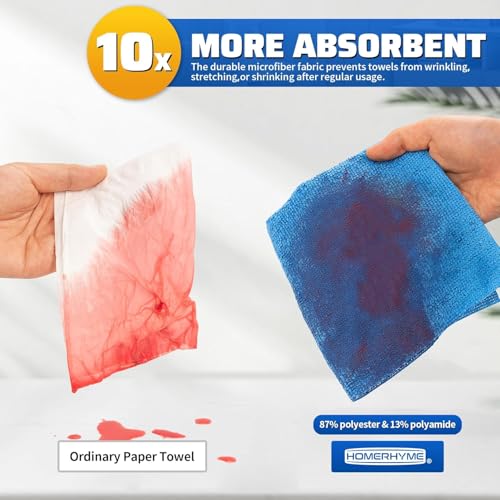image for HOMERHYME Microfiber Cleaning Cloth Roll, 75 Pack Tear Away Microfiber