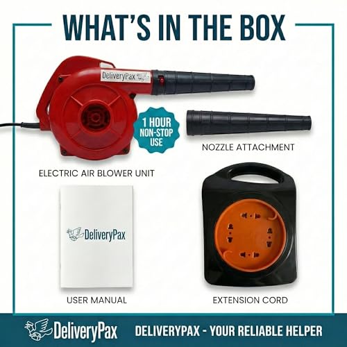 Image of Delivery Pax 750W Electric Air Blower Machine | Variable Speed Blower Fan for Cleaning | Air Blower for Dust Cleaner for Home | Electric Blower | Air Blower with Speed Controller | Free Extension Cord