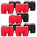 Produktbild 10er Pack Herren Levis SPRTSWR Logo Boxer Brief Boxershorts Unterwäsche Pants, Farbe:786 - Red/Black, Bekleidungsgröße:XXL