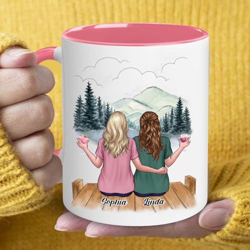 VUNVUT86 Personalized Bestie Gift - Friendship Gift For Besties, Best Friends, Sisters - Bestie Mug - Life Is Better With Friends - Birthday Gifts For BFF, Close Friend, Women, Her